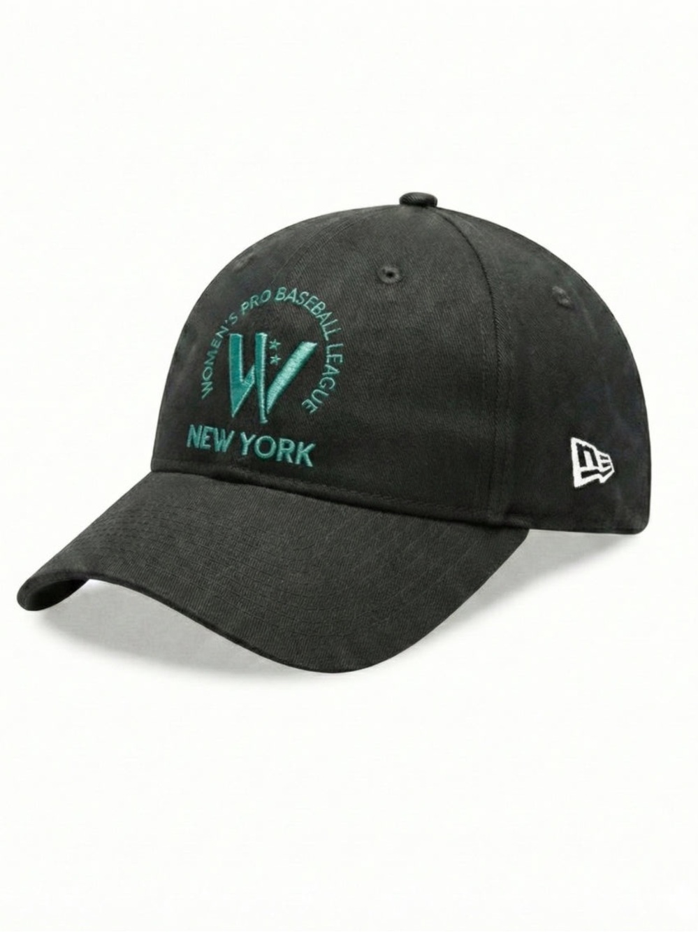 WPBL New York- New Era Black Cap with Teal Women's Pro Baseball League Embroider